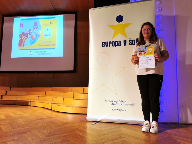 Odličen uspeh naših učencev na državnem natečaju Evropa v šoli – Neža Špehar osvojila 1. mesto